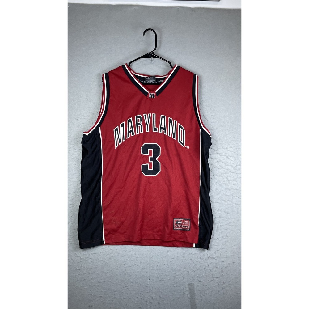 Maryland Terrapins Jersey Mens XL Red‎ NCAA Basketball Colosseum Athletics 3